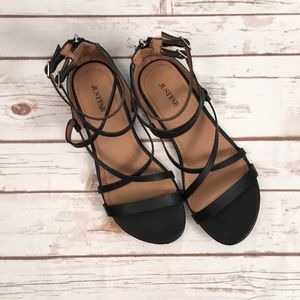 JustFab gladiator sandals w/ zipper